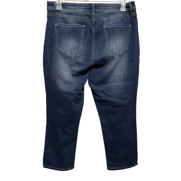 Womens Denim High-Rise Straight Leg Ankle Jeans 16 Embroidered Boho Est.1946 - Picture 4 of 6